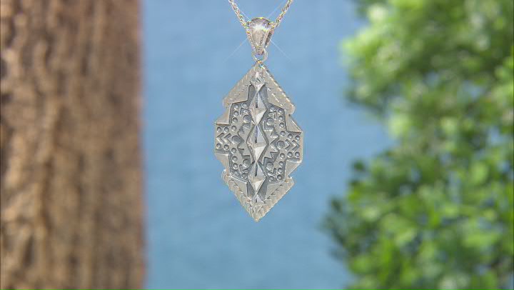 Rhodium over Sterling Silver Pendant with 18" Rope Chain Video Thumbnail