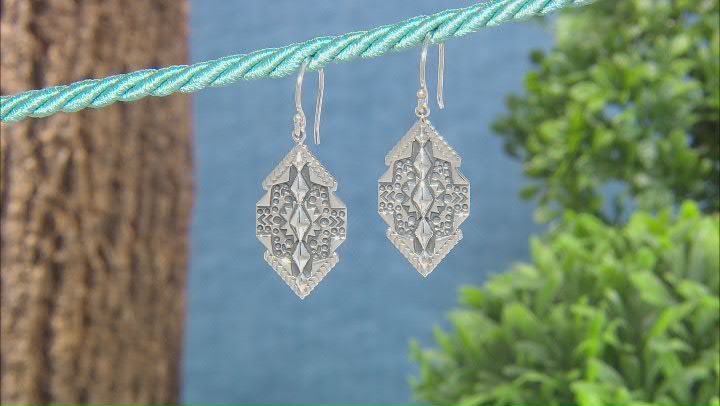 Rhodium over Sterling Silver Statement Earrings Video Thumbnail