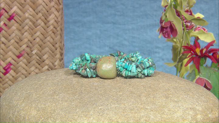 Green Turquoise Nugget, Chips, and Beaded  Statement Bracelet Video Thumbnail