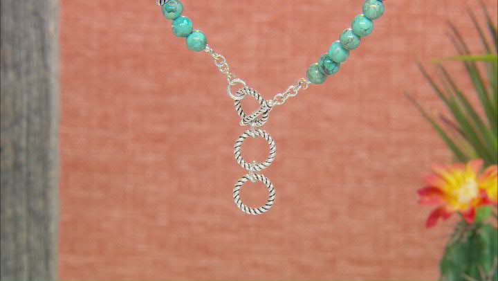 Blended Turquoise with Purple Spiny Oyster Rhodium Over Silver Necklace Video Thumbnail