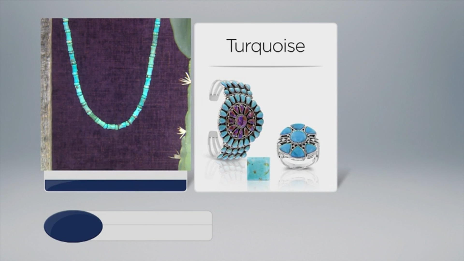 Blue Turquoise Rondelle and Bamboo Rhodium Over Silver Necklace Video Thumbnail