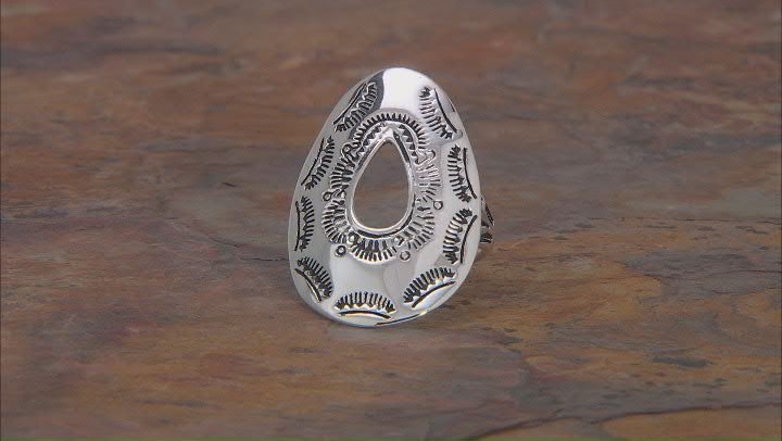 Textured Rhodium Over Sterling Silver Ring Video Thumbnail
