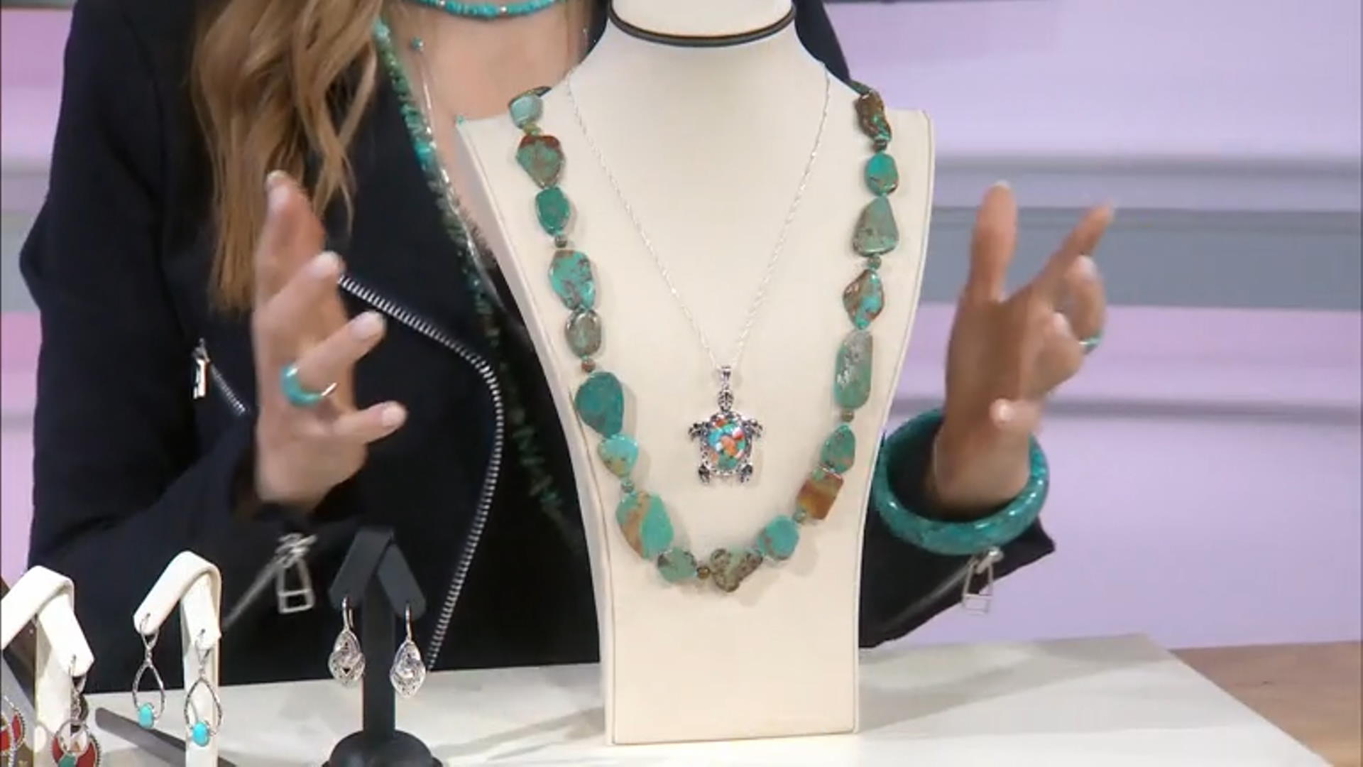 Free-form Mixed Green Turquoise Necklace Video Thumbnail