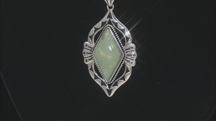 Kite Kingman Green Turquoise Sterling Silver Pendant With Chain Video Thumbnail