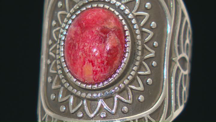 Sponge Coral Rhodium Over Sterling Silver Ring Video Thumbnail