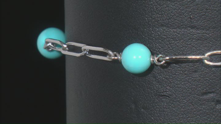 Sleeping Beauty Turquoise Rhodium Over Sterling Silver Bracelet Video Thumbnail