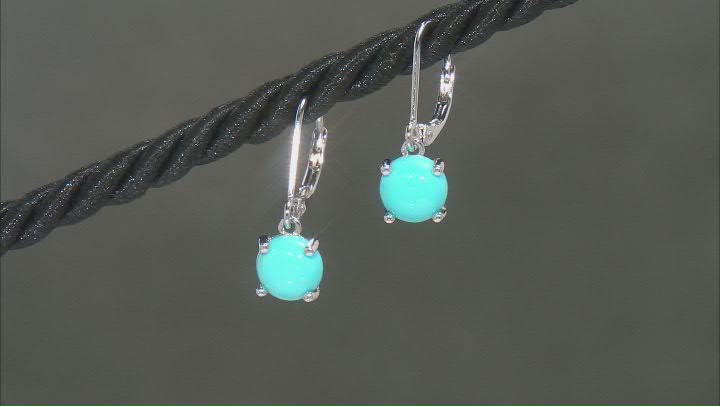 Sleeping Beauty Turquoise Rhodium Over Sterling  Silver Necklace And Earring Set Video Thumbnail