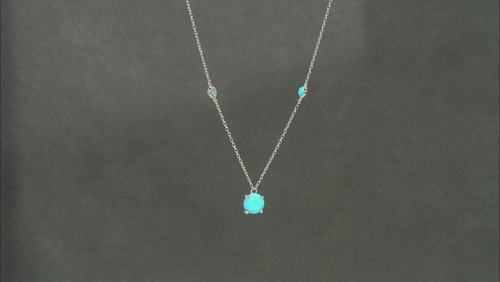 Sleeping Beauty Turquoise Rhodium Over Sterling  Silver Necklace And Earring Set Video Thumbnail
