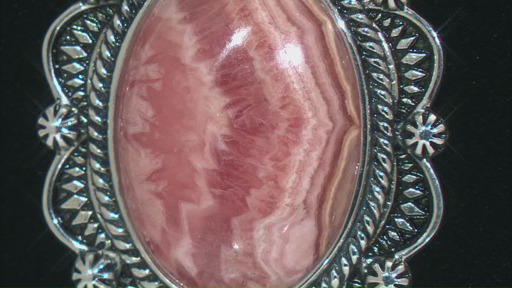 Rhodochrosite Sterling Silver Pendant With Chain Video Thumbnail