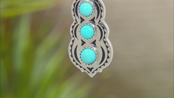 Sleeping Beauty Turquoise Rhodium Over Sterling Silver Enhancer With Chain Video Thumbnail