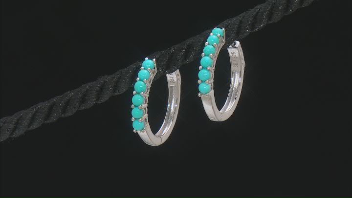 Round Sleeping Beauty Turquoise Sterling Silver Earrings Video Thumbnail