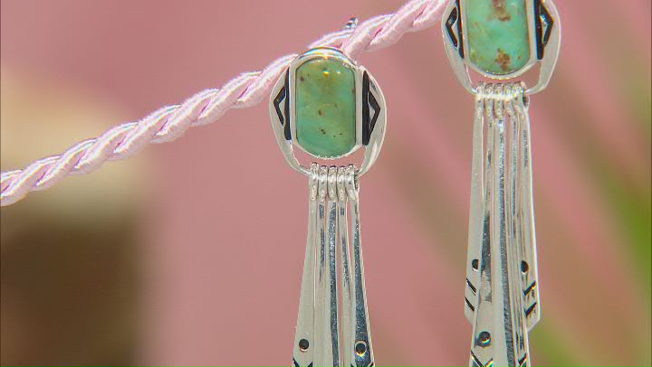 Green Kingman Turquoise Sterling Silver Earrings 9x5mm Video Thumbnail