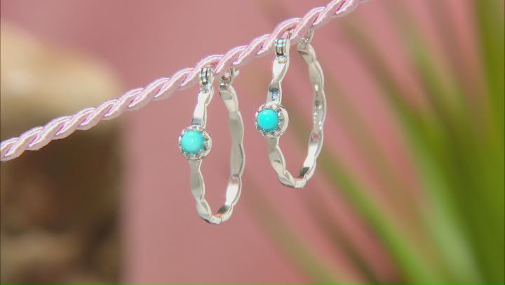 Sleeping Beauty Turquoise Rhodium Over Sterling Silver Bracelet Video Thumbnail