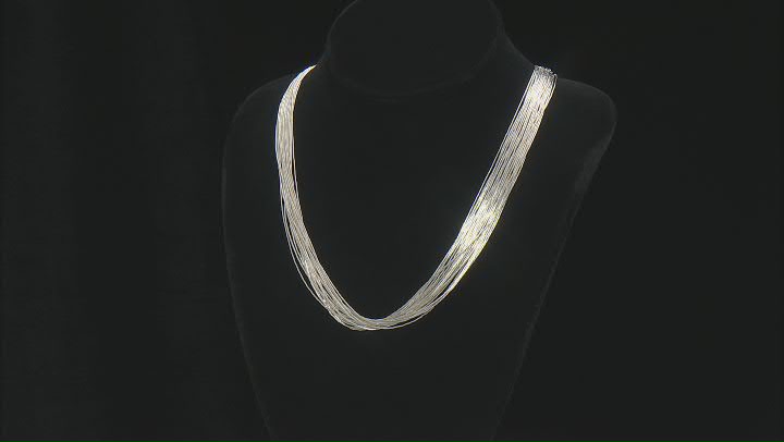 20 Strand 25" Liquid Silver Necklace Video Thumbnail