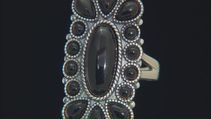 Black Onyx Sterling Silver Statement Ring Video Thumbnail