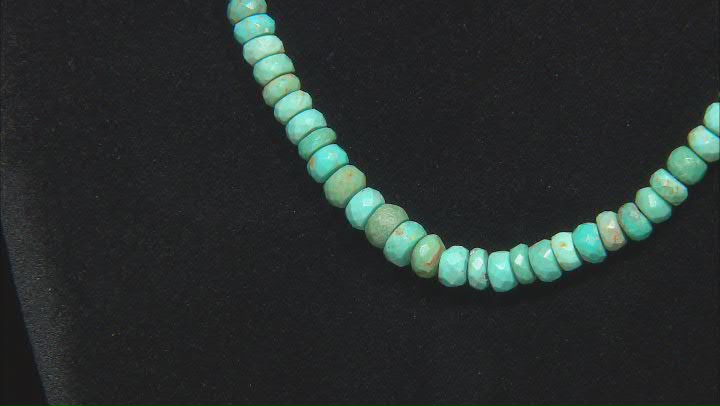 4-6mm Kingman Turquoise Rhodium Over Sterling Silver 18" Beaded Necklace Video Thumbnail