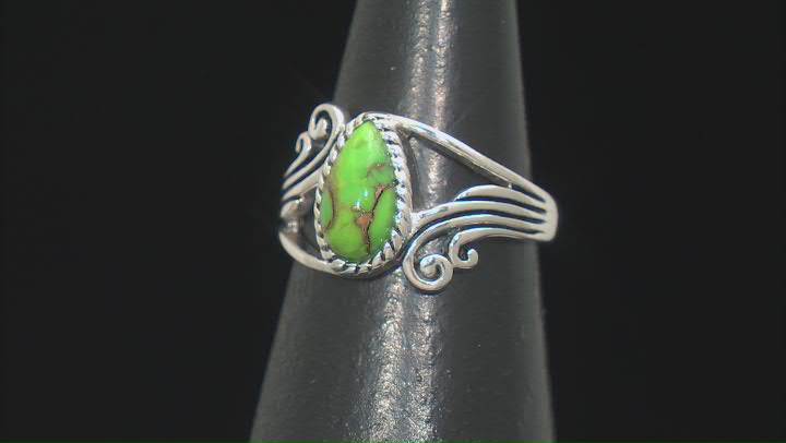 Green Mohave Turquoise Sterling Silver Solitaire Ring Video Thumbnail