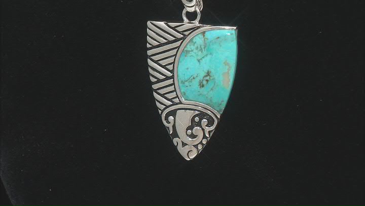 Blue Turquoise Sterling Silver Arrowhead Enhancer With Chain Video Thumbnail
