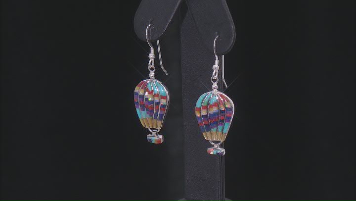 Multi-Stone Sterling Silver Hot Air Balloon Earrings Video Thumbnail