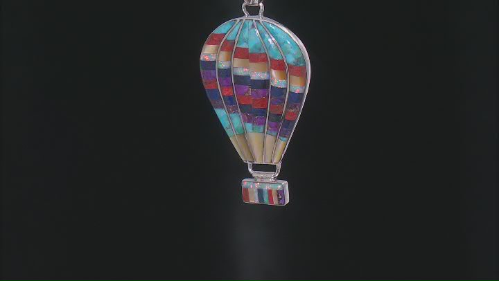 Multi-Stone Sterling Silver Hot Air Balloon Pendant Video Thumbnail