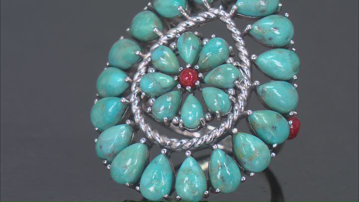 Blue Composite Turquoise Sterling Silver Cowboy Hat Ring 9x7mm Video Thumbnail