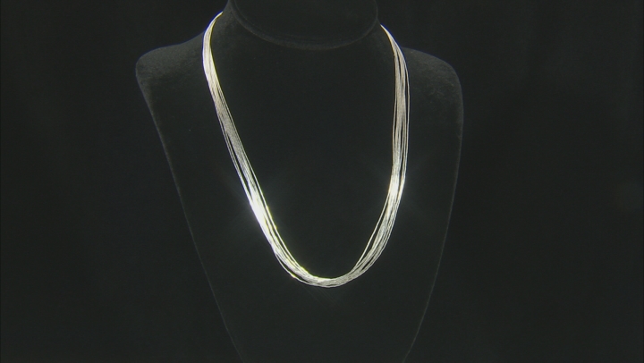 Liquid Silver 10 Strand Necklace 20 Inch Video Thumbnail