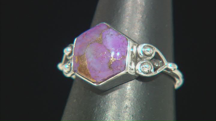 Purple Turquoise Rhodium Over Silver Ring Video Thumbnail