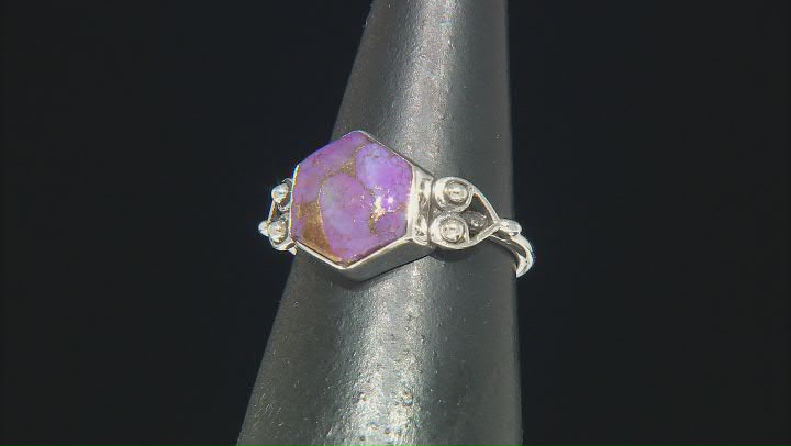 Purple Turquoise Rhodium Over Silver Ring Video Thumbnail