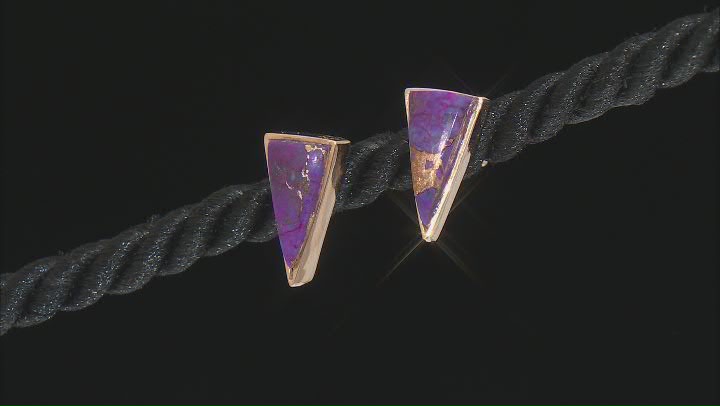 Purple Turquoise 18k Yellow Gold Over Sterling Silver Jewelry Set Video Thumbnail