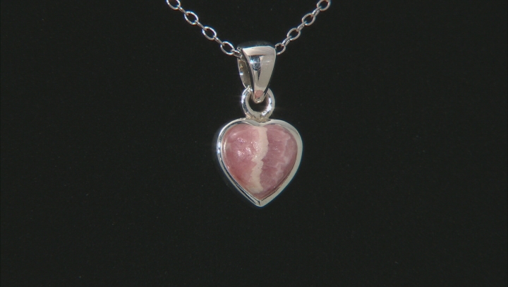 Childrens Rhodochrosite Rhodium Over Silver Butterfly And Heart Pendant Set With 12" Chain Video Thumbnail