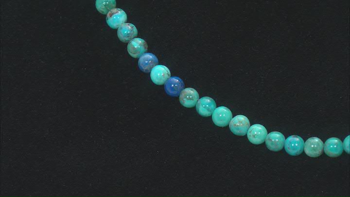 Blue Turquoise & Denim Lapis Lazuli Silver Bead Necklace Video Thumbnail