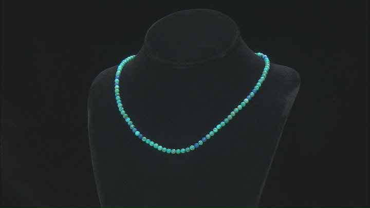 Blue Turquoise & Denim Lapis Lazuli Silver Bead Necklace Video Thumbnail