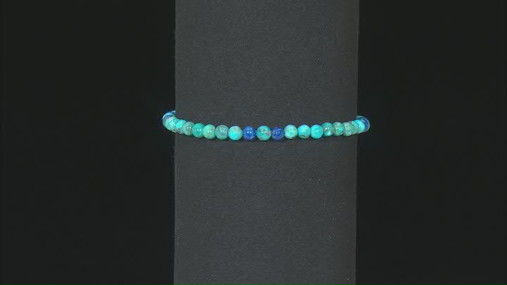 Blue Turquoise & Denim Lapis Lazuli Silver Bead Bracelet Video Thumbnail