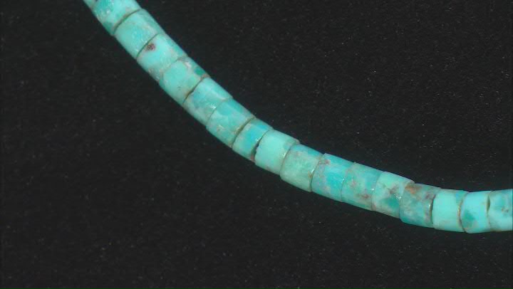 3mm Blue Turquoise Silver Heshi Bead Necklace Video Thumbnail