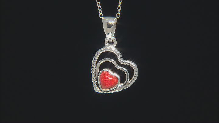Red Coral Rhodium Over Silver Pendant & Earring Boxed Set Video Thumbnail