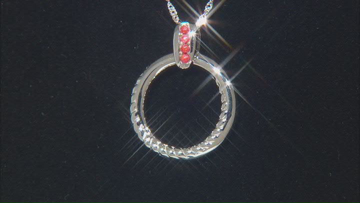 Red Sponge Coral Rhodium Over Sterling Silver Pendant with Chain Video Thumbnail