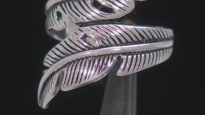 Sterling Silver Feather Bypass Ring Video Thumbnail