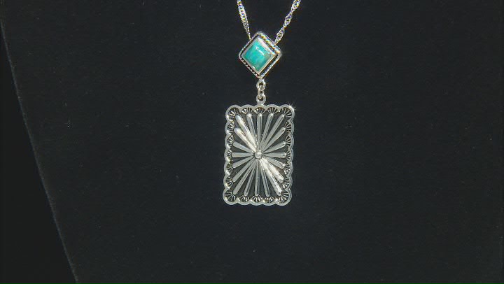 Blue Turquoise Sterling Silver Pendant With Chain Video Thumbnail