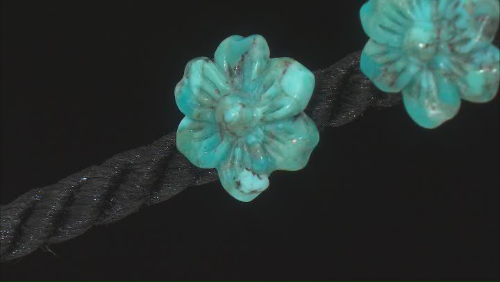 Flower Carved Blue Turquoise Sterling Silver Stud Earrings Video Thumbnail