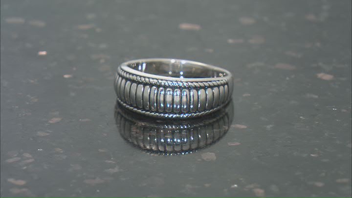 Oxidized Sterling Silver Textured Band Ring Video Thumbnail