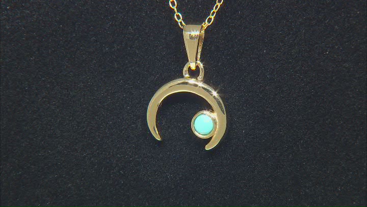 Sleeping Beauty Turquoise 18k Gold Over Sterling Silver Pendant With Chain Video Thumbnail