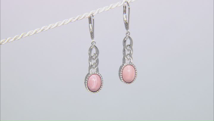 Pink Mookaite Rhodium Over Sterling Silver Earrings Video Thumbnail