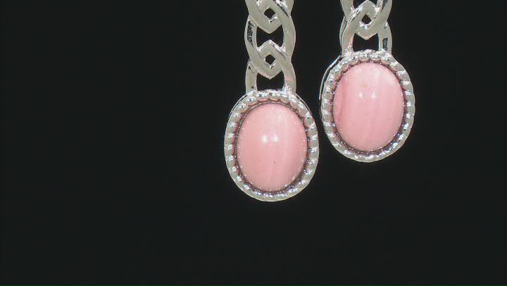 Pink Mookaite Rhodium Over Sterling Silver Earrings Video Thumbnail