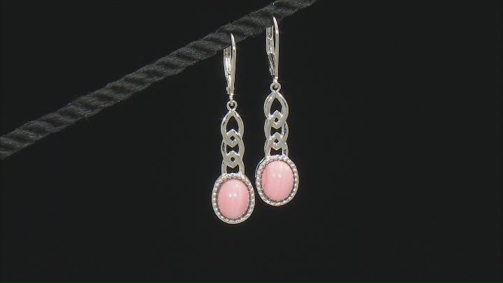 Pink Mookaite Rhodium Over Sterling Silver Earrings Video Thumbnail