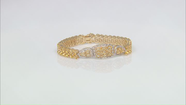 Yellow Citrine 18k Yellow Gold Over Sterling Silver Bracelet 14.63ctw Video Thumbnail