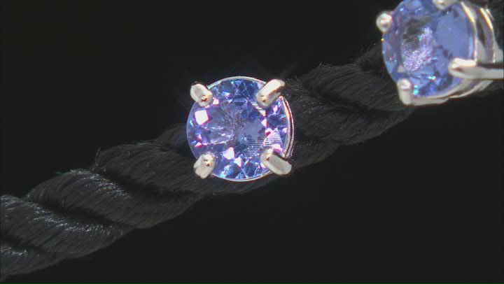 Blue Tanzanite Rhodium Over Sterling Silver Solitaire Stud Earrings 1.11ctw Video Thumbnail