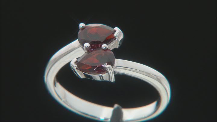 Red Vermelho Garnet(TM) Rhodium Over Sterling Silver Ring 1.41ctw