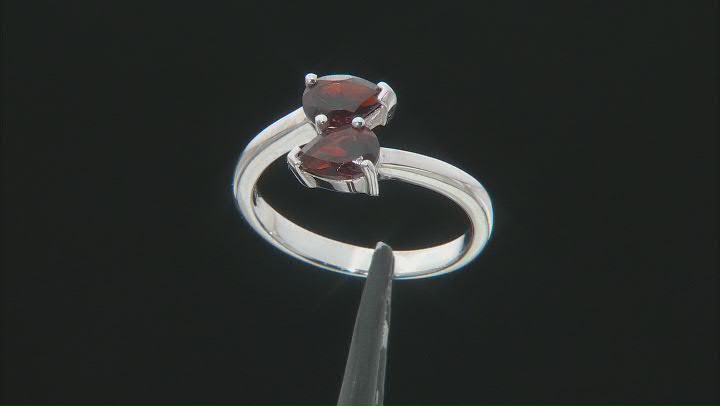 Red Vermelho Garnet(TM) Rhodium Over Sterling Silver Ring 1.41ctw