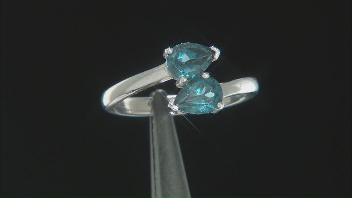 London Blue Topaz Rhodium Over Sterling Silver Ring 1.41ctw Video Thumbnail