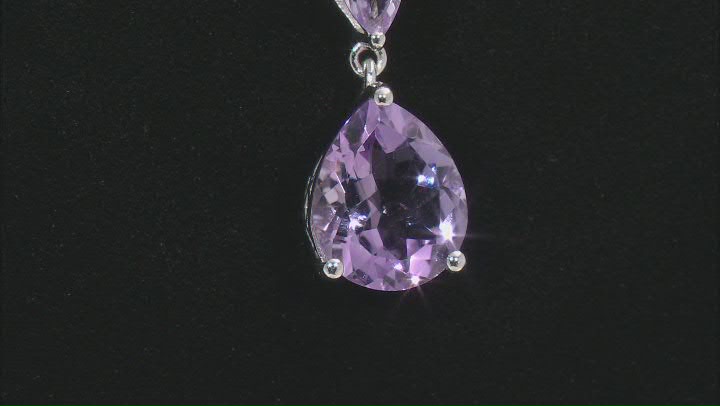 Lavender Amethyst Rhodium Over Sterling Silver Pendant With Chain 3.65ctw Video Thumbnail